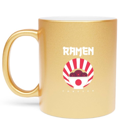 Ramen Bowl Retro Pattern Design Metallic Mugs