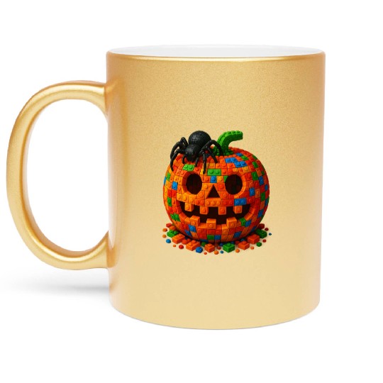 Master Builder Halloween Pumpkin and Spider Metallic Mugs