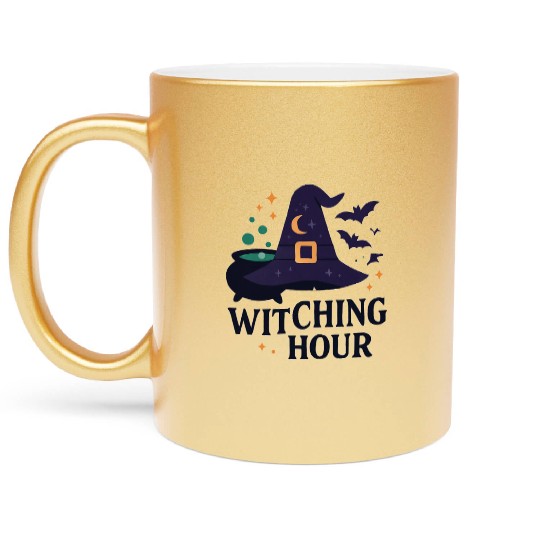 Witching Hour Night Scene Design Metallic Mugs