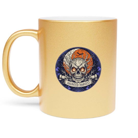 Haunted Harvest Halloween Design Metallic Mugs