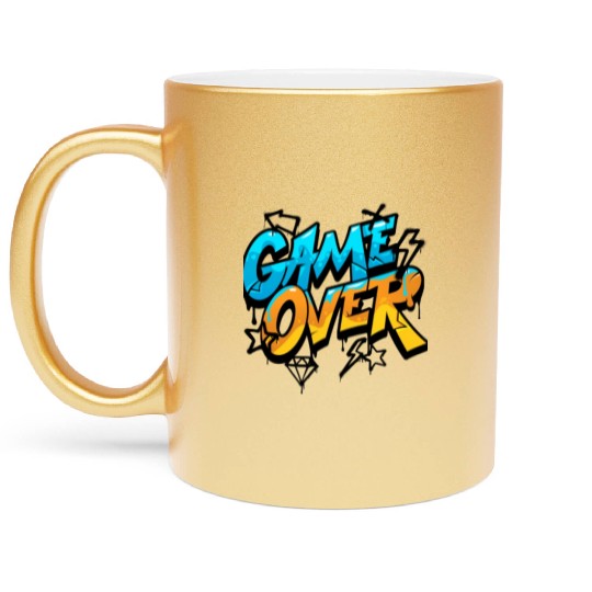 Graffiti Style Game Over Design Metallic Mugs