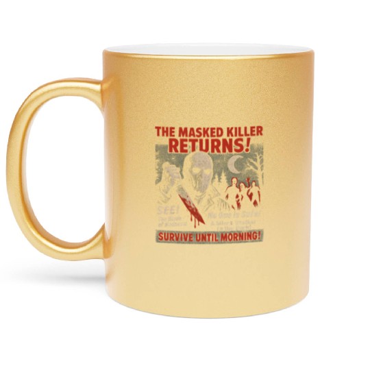 Masked Killer Returns Slasher Movie Poster Vintage Metallic Mugs