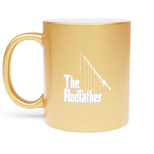 fishing rodfather Metallic Mugs