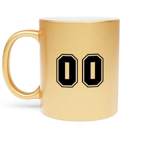 College jersey letter 00 Metallic Mugs