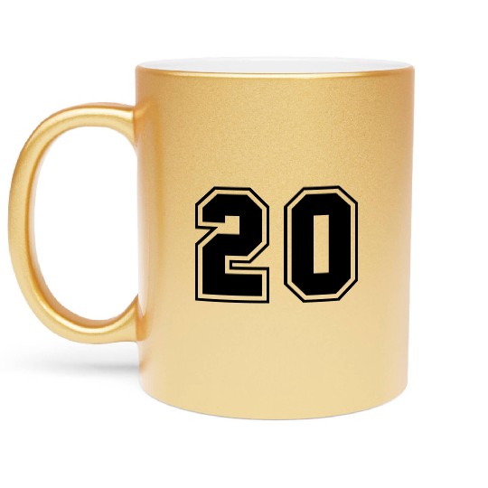 College jersey letter 20 Metallic Mugs