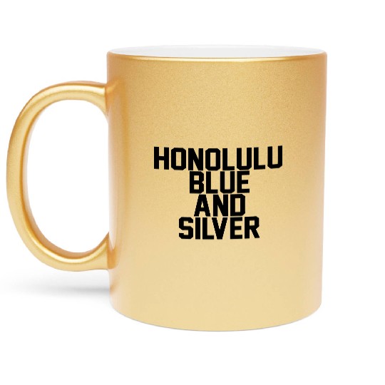 Honolulu Blue & Silver Metallic Mugs