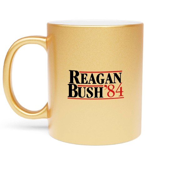 Reagan Bush '84 Metallic Mugs