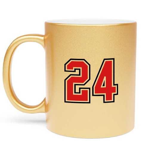 24 sports jersey football number Metallic Mugs