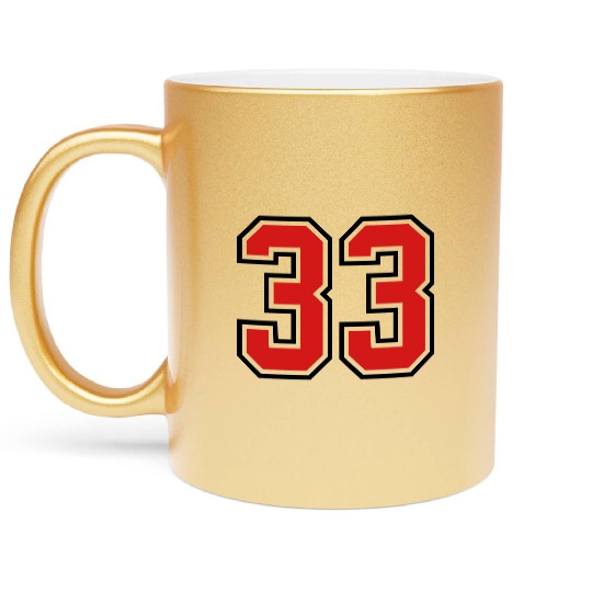 33 sports jersey football number Metallic Mugs
