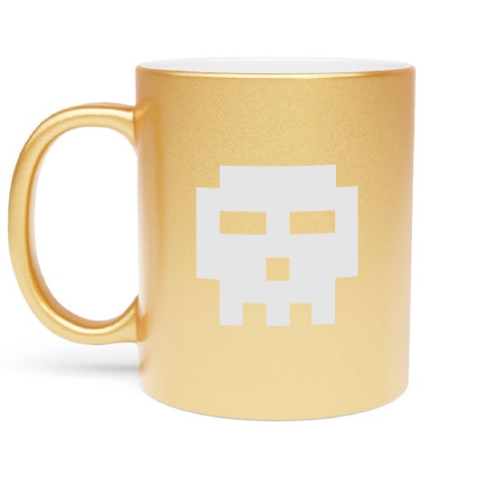 Scott Pilgrim 8-bit Skull Vector Metallic Mugs