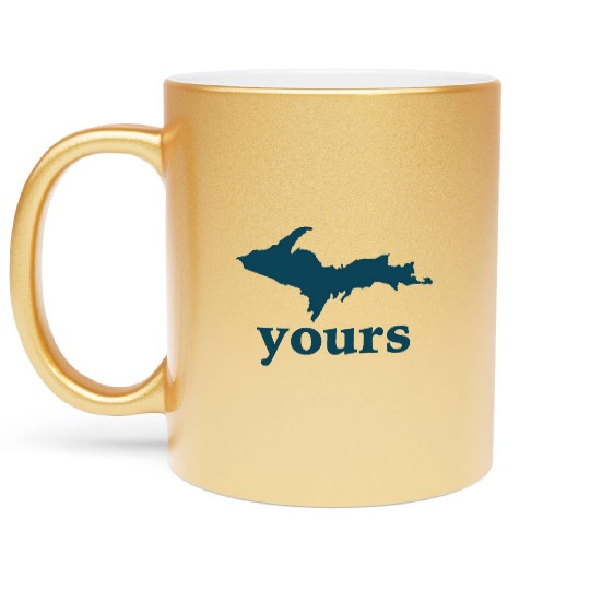 Up Yours Michigan Funny Upper Peninsula Apparel Metallic Mugs