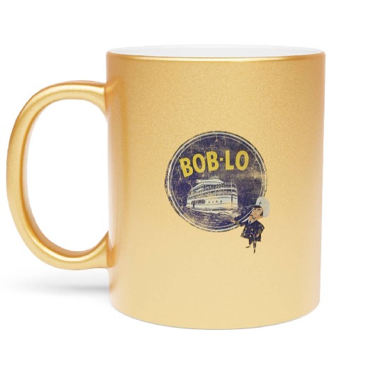 Vintage Retro Classic Cute Detroit Boblo Island Metallic Mugs