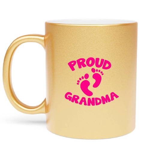 proud grandma with cute little maternity feet Metallic Mugs