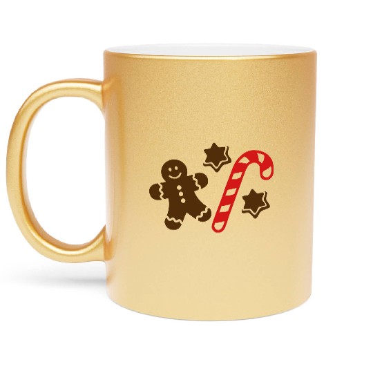 Lebkuchen Gingerbread man Metallic Mugs