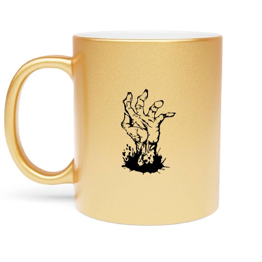 zombie hand Metallic Mugs