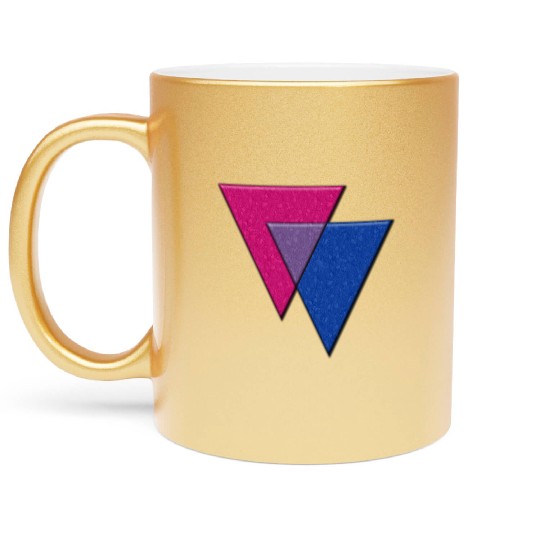 Bisexual Pride Triangles Metallic Mugs