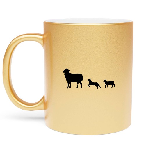 Sheep, lamb, lambs Metallic Mugs