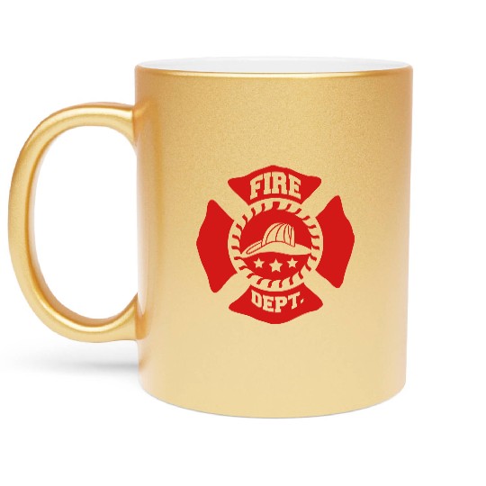 Fire Brigade logo symbol design Metallic Mugs