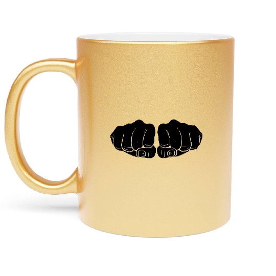 fist black power Metallic Mugs