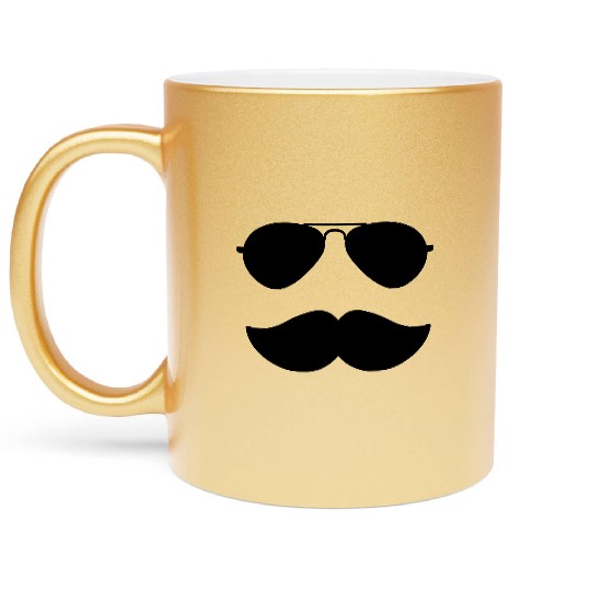 Aviators and Mustache - Father's Day - Movember Metallic Mugs