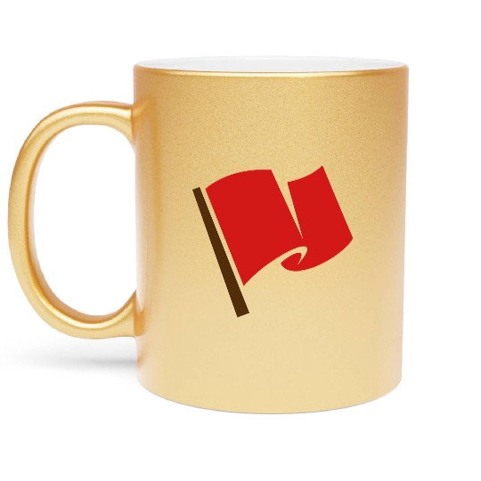 Waving Red Flag Metallic Mugs