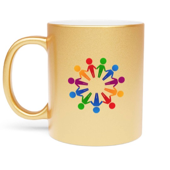 Multicultural Cooperation Circle Metallic Mugs