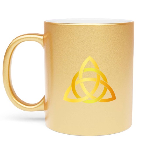Original Triquetra circle celtic knot gold Metallic Mugs