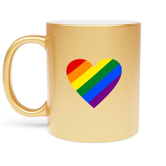 Rainbow Heart Metallic Mugs