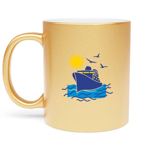 sailing cruise ship Metallic Mugs