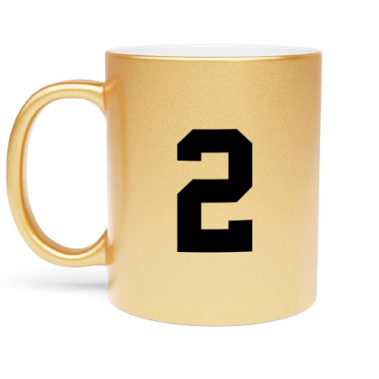 number 2 solid Metallic Mugs