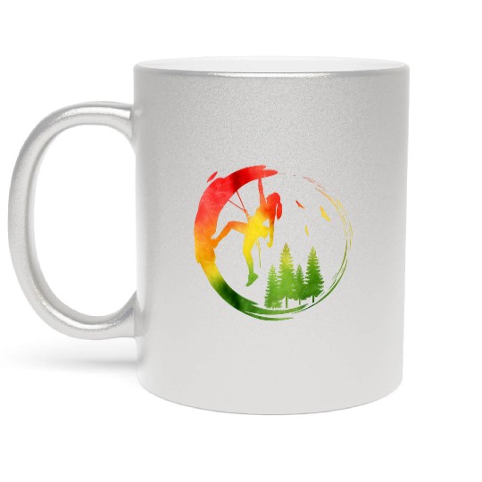 climb climbing rock climbing climber gift Metallic Mugs