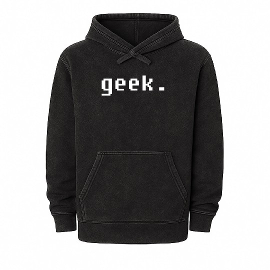 Pixelated Geek Mineral Wash Hoodies