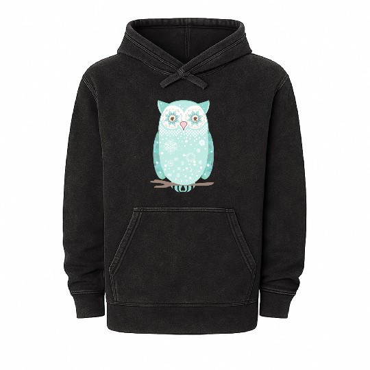 A snow owl Mineral Wash Hoodies