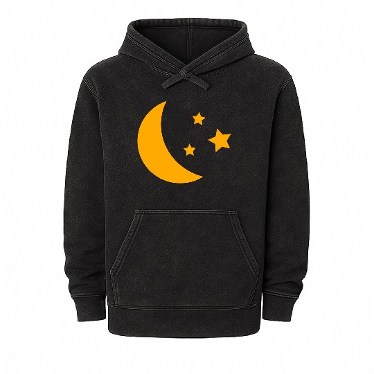 moon and stars Mineral Wash Hoodies