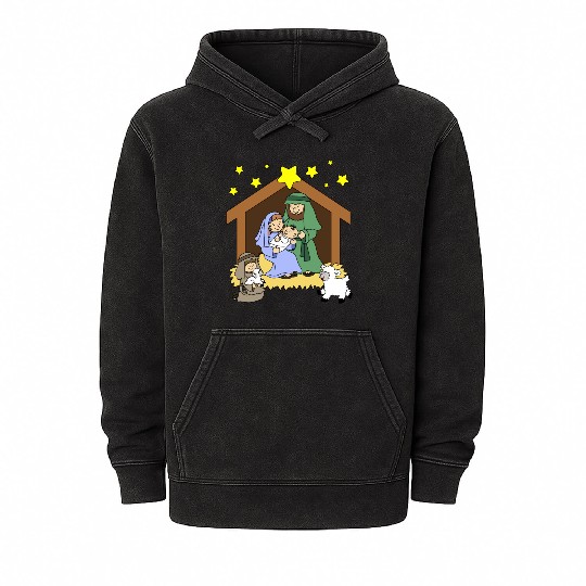 Nativity Scene Mineral Wash Hoodies