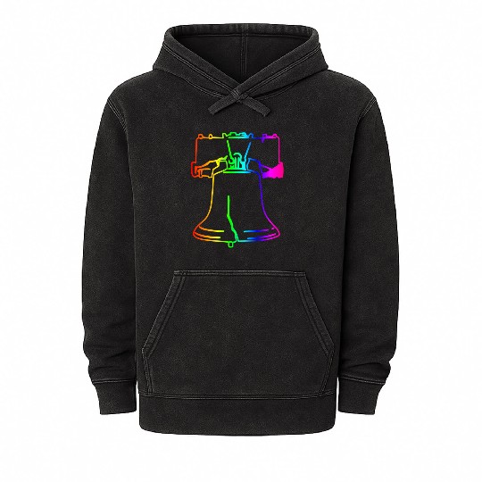 Rainbow Liberty Bell Mineral Wash Hoodies