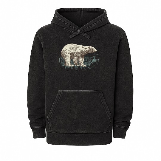 Polar bear Mineral Wash Hoodies