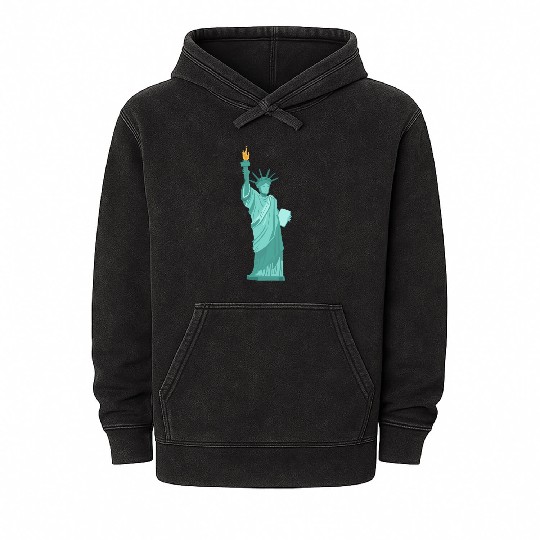 statue of liberty Mineral Wash Hoodies