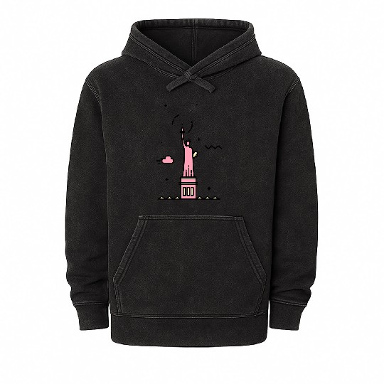 Statue of liberty Mineral Wash Hoodies
