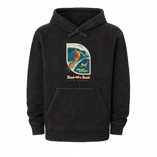 Black’s Beach, San Diego, California, United Mineral Wash Hoodies