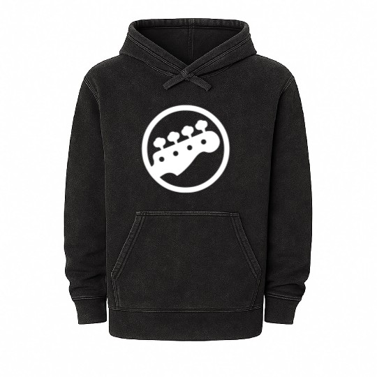 Bass Guitar Player Mineral Wash Hoodies