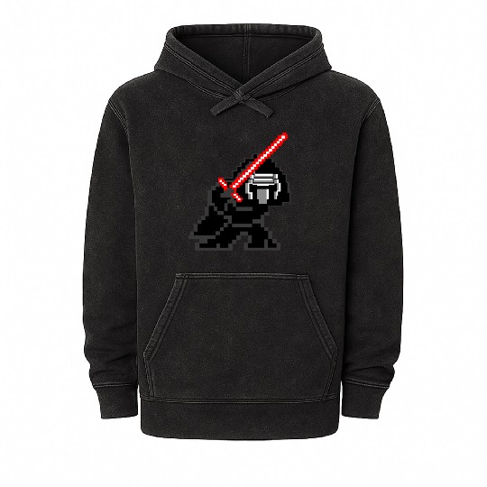 8-bit Kylo Ren Mineral Wash Hoodies