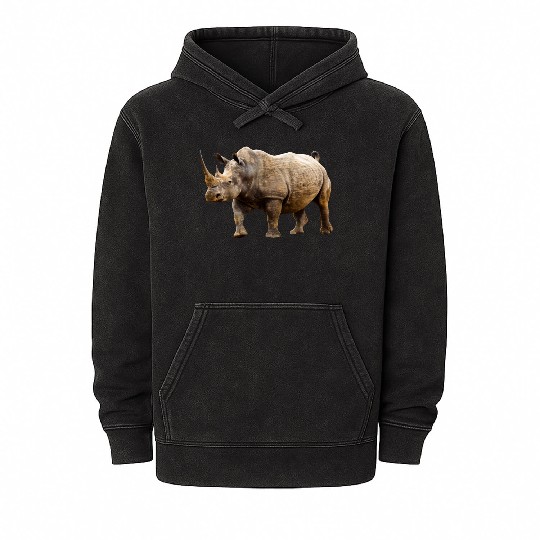 rhinoceros hippo nashorn1 Mineral Wash Hoodies
