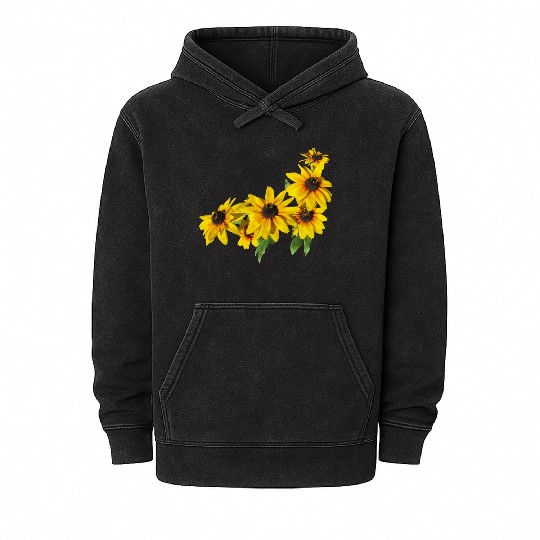 flowers lilies tulips orchids sunflower dahlia ger Mineral Wash Hoodies