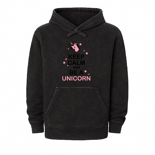 keep calm unicorn Mineral Wash Hoodies