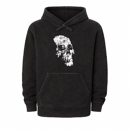 Horror Skull Mineral Wash Hoodies