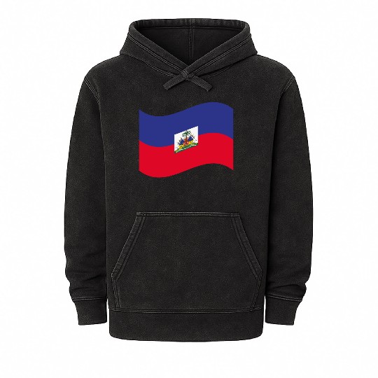 flag haiti Mineral Wash Hoodies