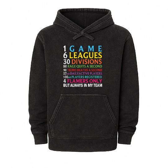 League of Legends troll rage quit and flamers Mineral Wash Hoodies