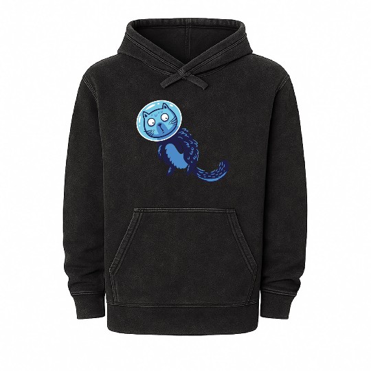 Space cat Mineral Wash Hoodies