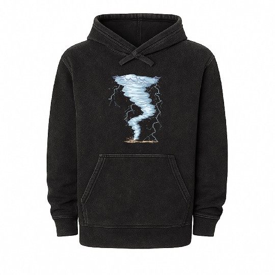 Weather Tornado whirlwind Storm Hunter cool design Mineral Wash Hoodies